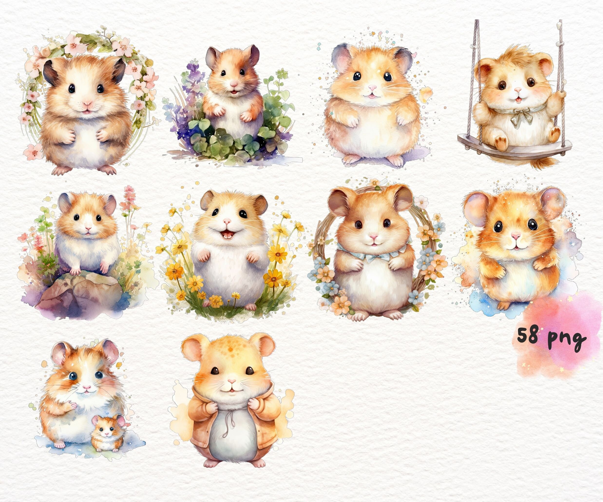 Chubby Hamsters Watercolor Clipart Cute Kawaii Cartoon Hamsters Baby chubby-hamsters-watercolor-clipart-cute-kawaii-cartoon-hamsters-baby
