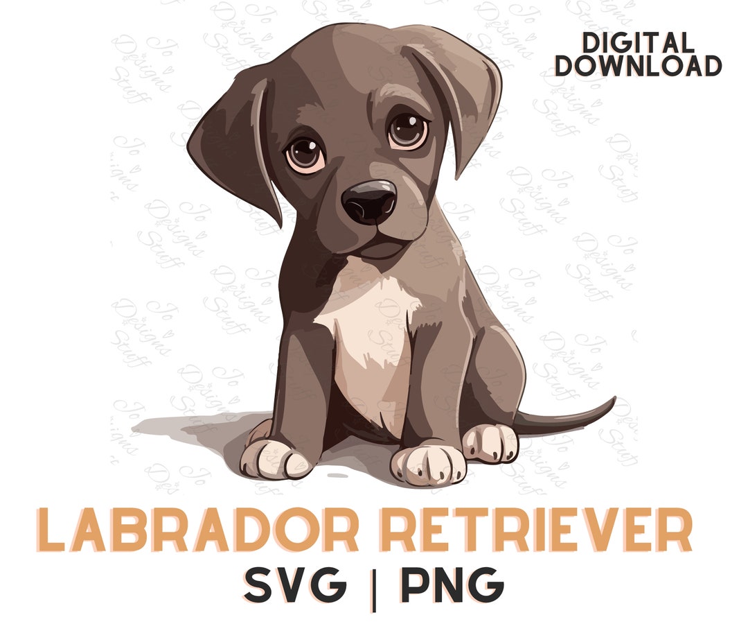 Cute Chocolate Lab SVG Clipart Cute Labrador Puppy PNG Digital Download ...