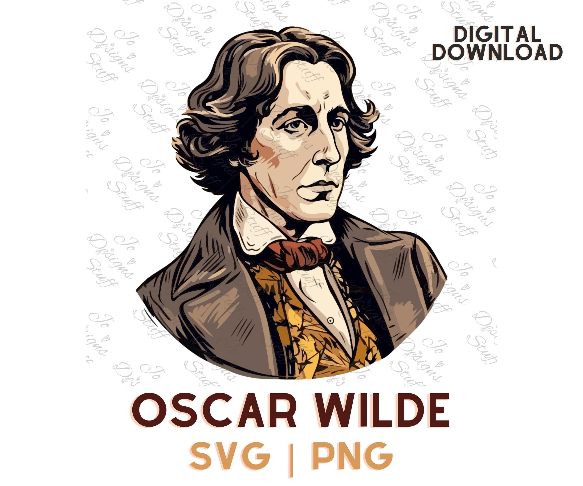 オスカー ワイルド svg png、漫画肖像クリップアート ベクター