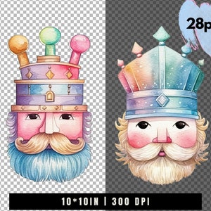 Pastel Nutcracker Clipart Watercolor Nutcracker PNG Cute Christmas Soldier Nutcracker Images for Cards Stickers Crafts Holiday Decor image 9