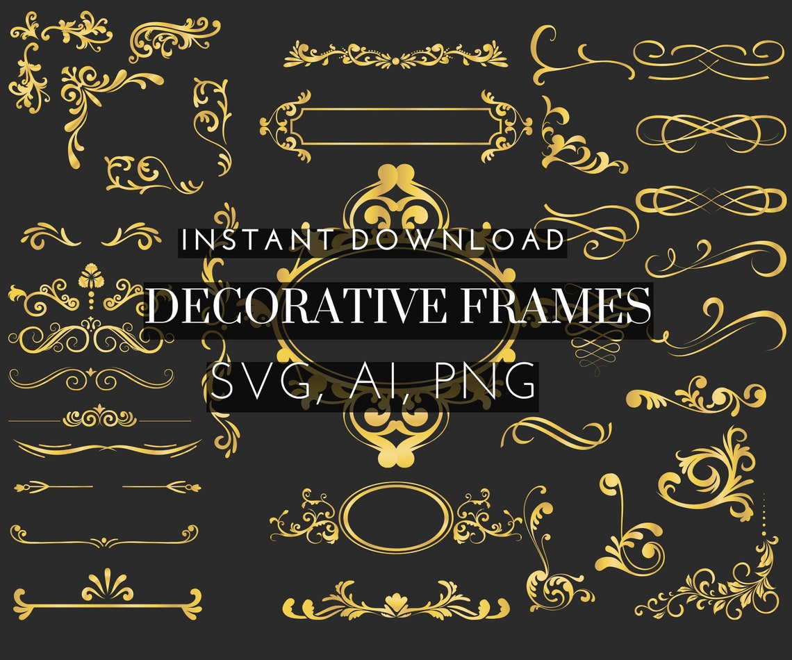 Frames SVG, Swirl Frames SVG, Frames Cut Files, Frames Silhouette ...