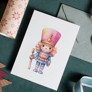 Pastel Nutcracker Clipart Watercolor Nutcracker PNG Cute Christmas Soldier Nutcracker Images for Cards Stickers Crafts Holiday Decor image 10