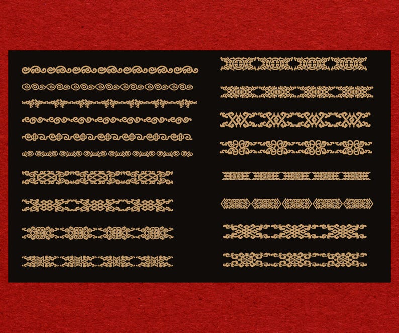 Kinesisk etikettgränspaket, vintage orientaliska SVG-namnskyltramar för laserskärning, Cricut, förpackningsdesign, traditionell guldvektoruppsättning bild 2