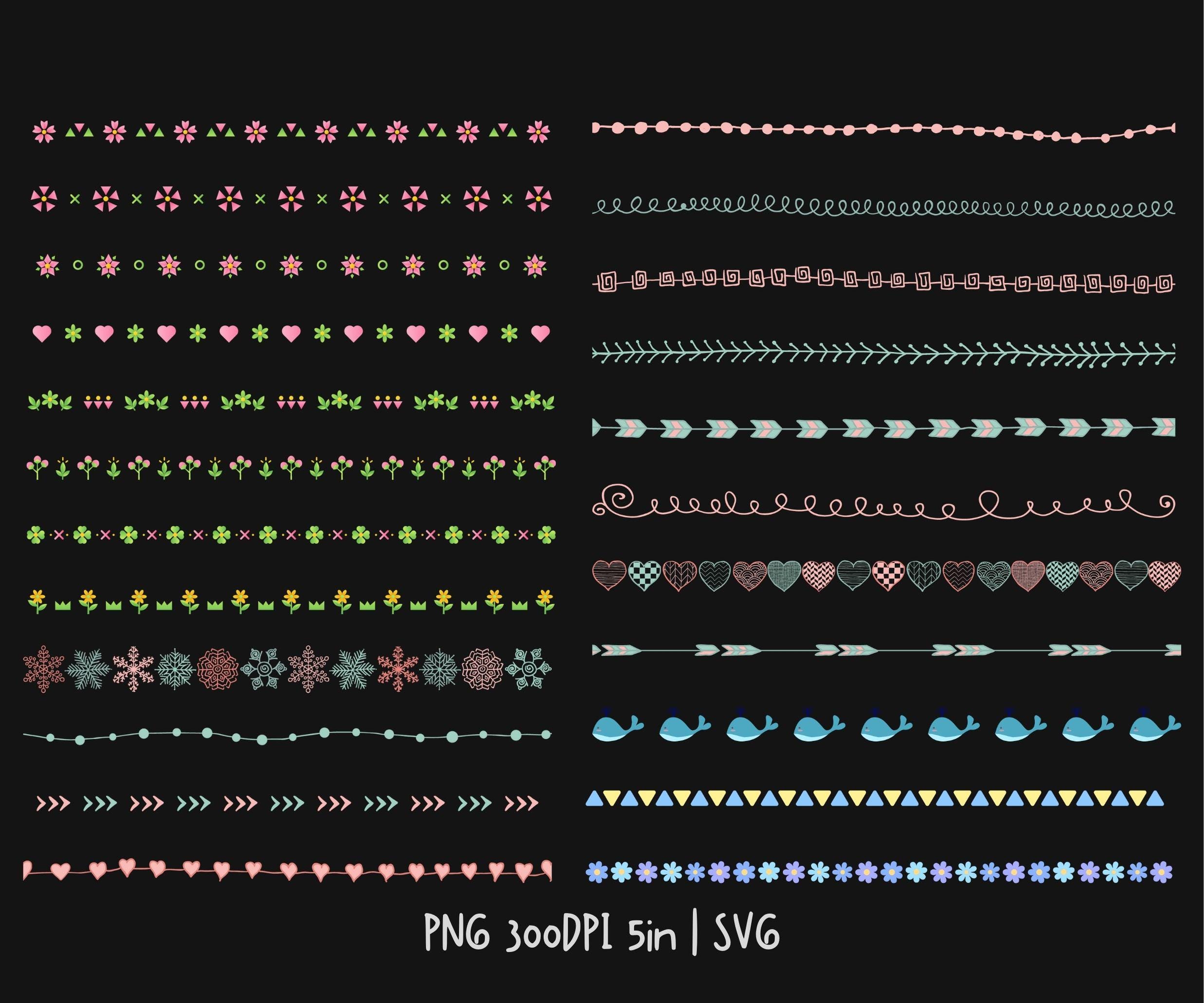 Sticker Deviders Cute Kawaii Divider Borders Clipart Planner Journal Stickers Dividers ...