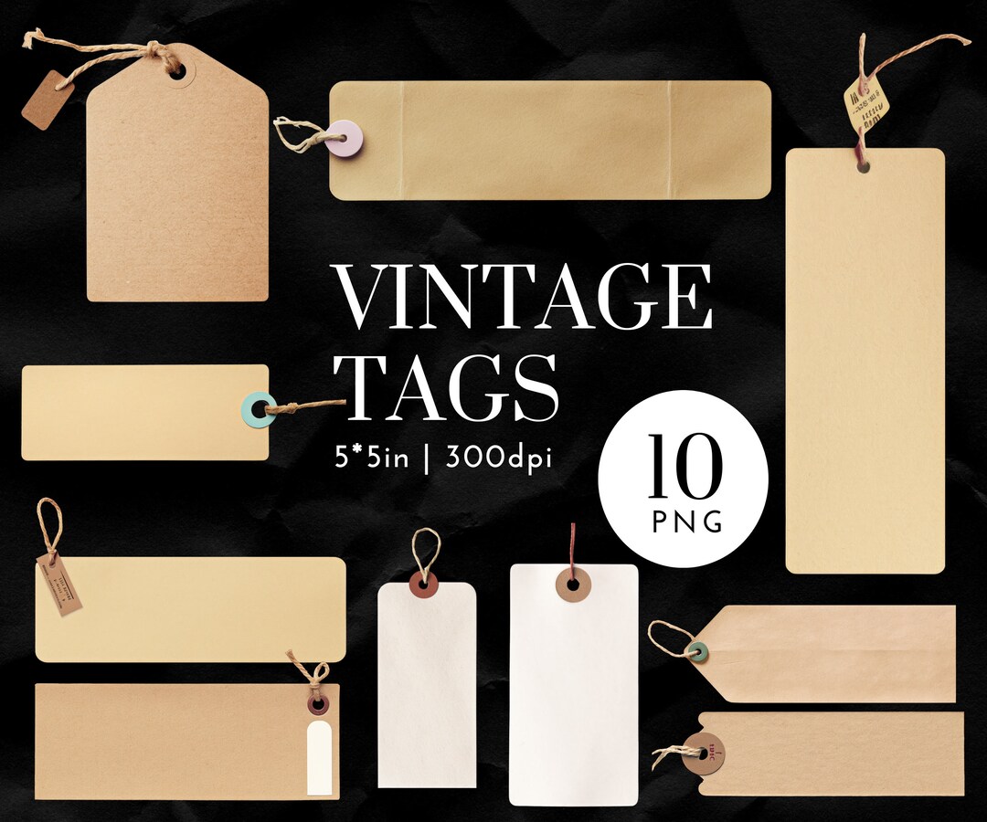 Vintage Tags, Printable Blank Paper Texture Craft Paper Tags, Collage ...