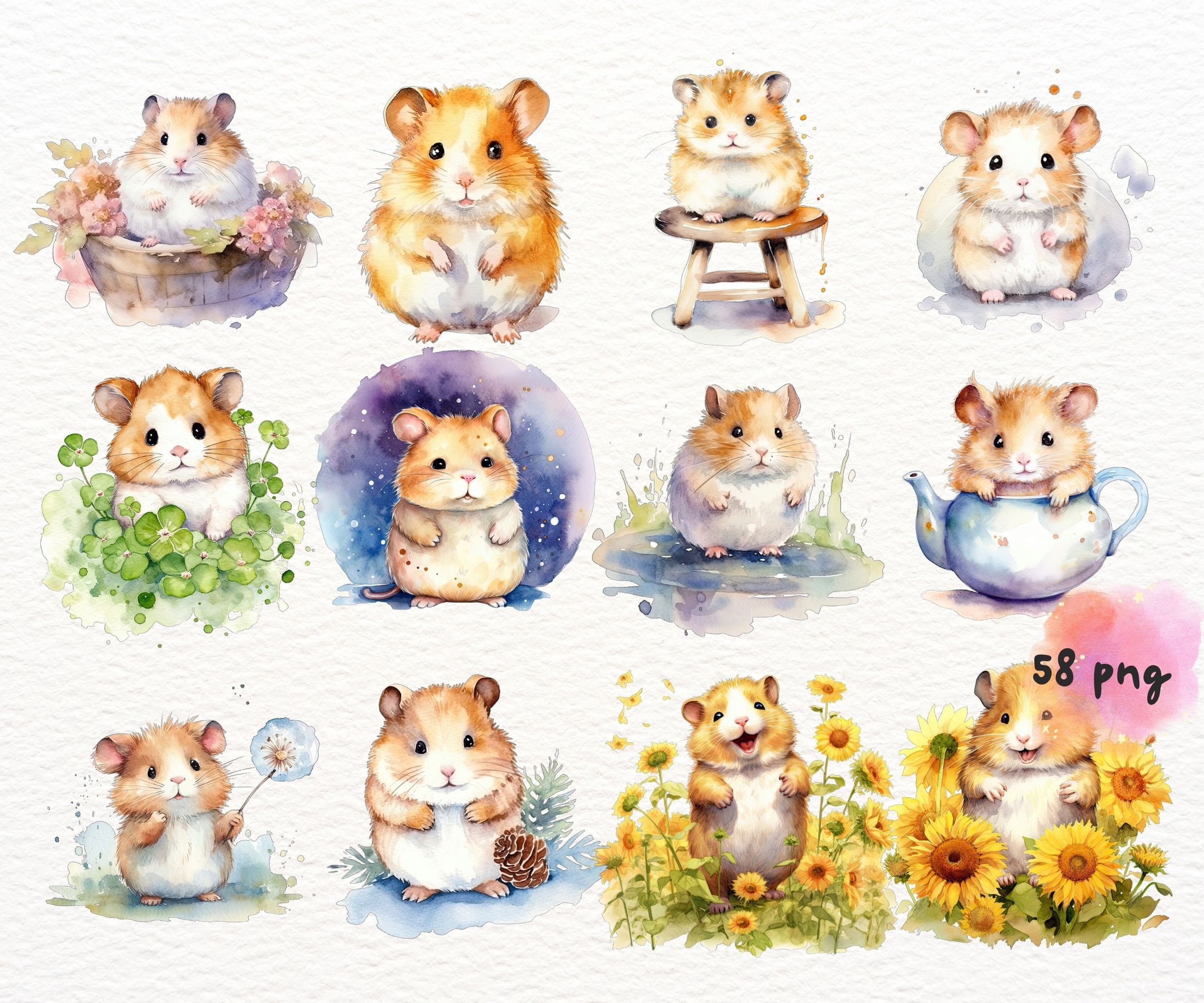 Chubby Hamsters Watercolor Clipart Cute Kawaii Cartoon Hamsters Baby chubby-hamsters-watercolor-clipart-cute-kawaii-cartoon-hamsters-baby