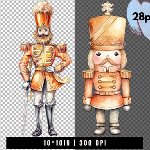 Pastel Nutcracker Clipart Watercolor Nutcracker PNG Cute Christmas Soldier Nutcracker Images for Cards Stickers Crafts Holiday Decor image 7