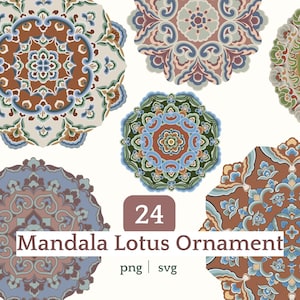 Pacote de ornamento de mandala chinesa em formato SVG e PNG para design de logotipo asiático, etiquetas de casamento, embalagens de produtos, artesanato a laser Cricut e adesivos