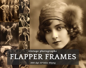 20's Old Photos Collection - Roaring 20's, Flapper Girls, Golden Age Jazz, Fancy Costume, Fading Vintage Photos, Junk Journals, scrapbooking