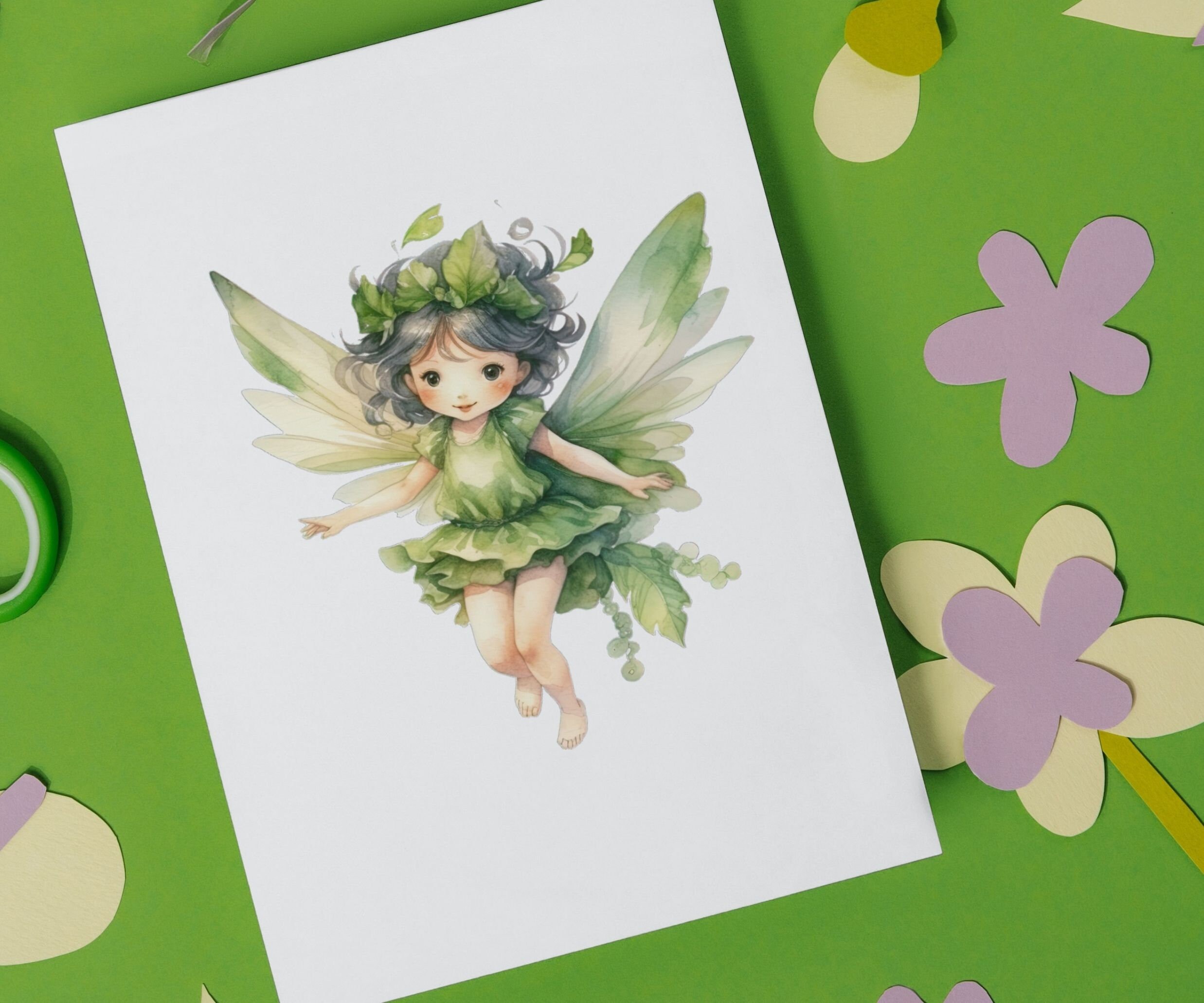 Whimsical Fairy Clipart PNG - Watercolor Fantasy Girl With Wings and ...