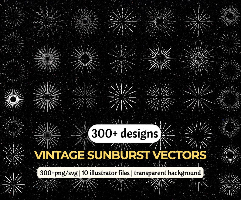 Sunblast Vector Minimalist Sunburst SVG PNG Clipart Collection for Logos Cricut ...