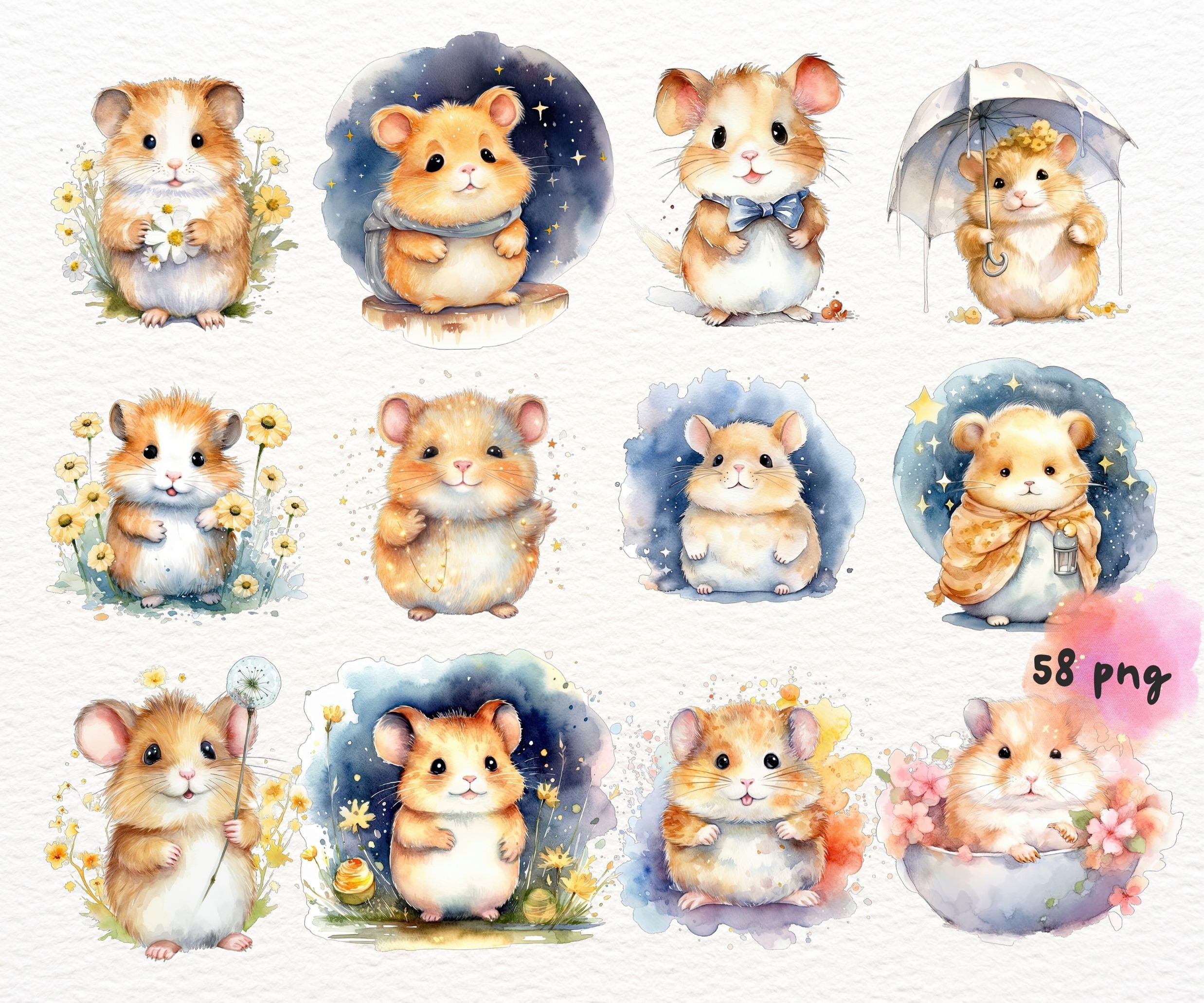 Chubby Hamsters Watercolor Clipart Cute Kawaii Cartoon Hamsters Baby chubby-hamsters-watercolor-clipart-cute-kawaii-cartoon-hamsters-baby