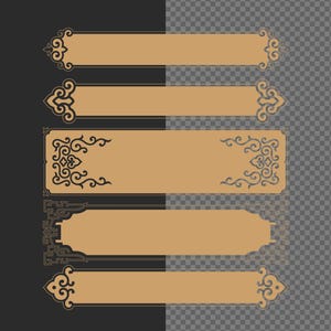 Kinesisk etikettgränspaket, vintage orientaliska SVG-namnskyltramar för laserskärning, Cricut, förpackningsdesign, traditionell guldvektoruppsättning bild 9