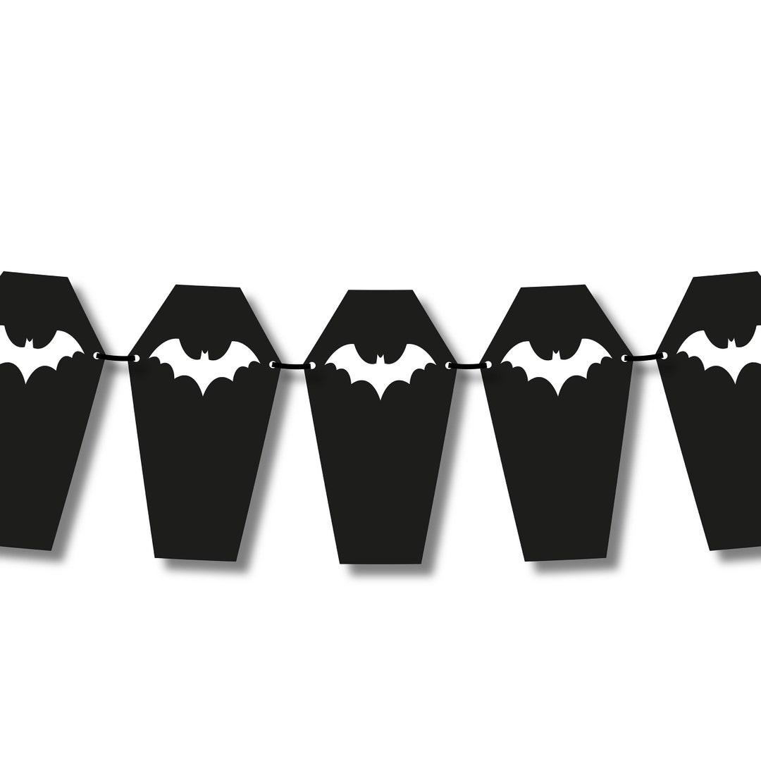 Coffin Halloween Banner DIY Halloween Decor Black Etsy