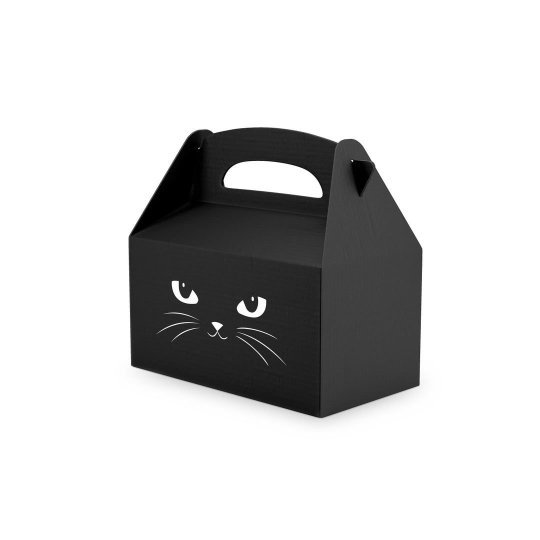 Printable Black Cat Treat Box Halloween Favor Box Instant Etsy