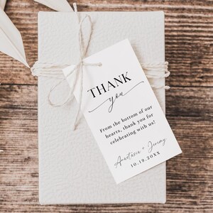 Minimal Wedding Favor Tag Template, Thank You Favor Tag, Printable Favor Tag, Editable Template, Gift Tag, Shower Favor Tag - EJ03