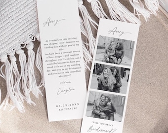 Bridesmaid Proposal Photo Strip, Will You Be My Bridesmaid Photo Strip Template, Bridesmaid Photo Proposal Card, Maid Of Honor - EJ03