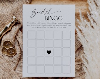 Bridal Bingo Game Template, Minimalist Bridal Shower, Printable Bingo Game, Editable Template, DIY Bridal Bingo, Shower Gift Bingo - EJ07