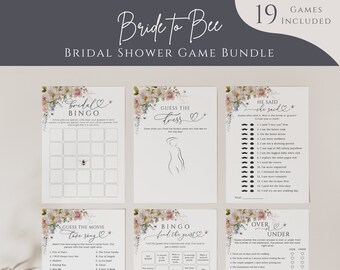 Bee Bridal Shower Game Bundle, Bridal Shower Games, Printable Games Bundle, Bride to Bee Wedding Shower Game Bundle, Editable Template- EJ16