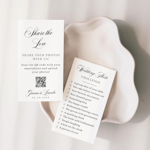 Teilen Sie die Liebe QR-Code Hochzeit, Fotokarte Hochzeit, QR-Code Hochzeitskarte, Hochzeitsfotospiel, Printable Captur der Liebe - EJ41