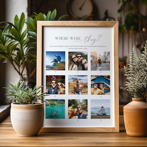 Where Were They Photo Game Sign, Minimalist Bridal Shower Game, Guess The Location Game, Large Game Sign, Photo Game Sign, Editable - EJ07