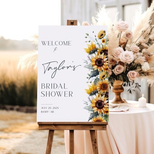 Sunflower Bridal Shower Welcome Sign, Sunflower Welcome Sign Poster, Printable Welcome Sign, Summer Floral Bridal Shower, Fall Shower EJ17