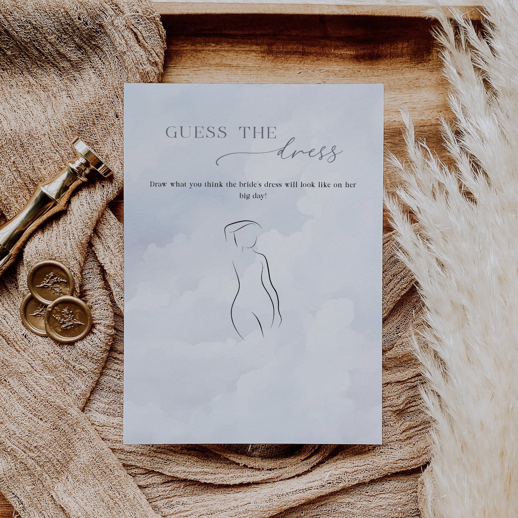 draw the dress bridal shower game Wedding Guess the Dress Game