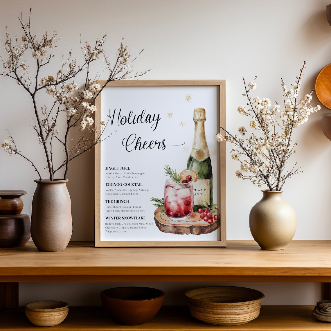 Christmas Bar Menu Template Holiday Bar Sign Christmas Party Etsy Canada