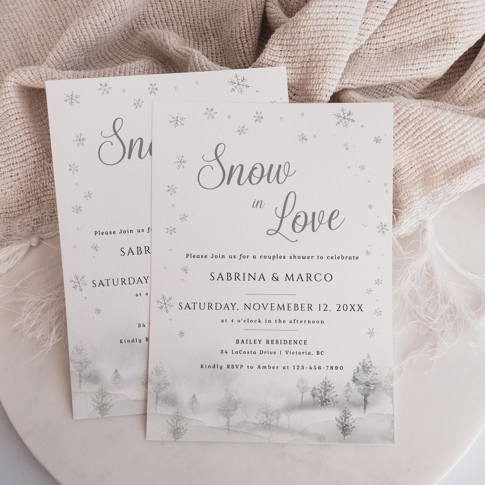 Winter Bridal Shower Invitation, Snow in Love Bridal Shower Invite ...