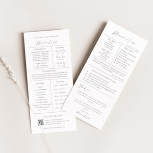Fun Fact Hochzeitsvorlage, Fun Fact und Hochzeitsprogramm, QR-Code Hochzeitsfoto-Share-Karte, druckbares Dankeschön, bearbeitbare Vorlage - EJ07
