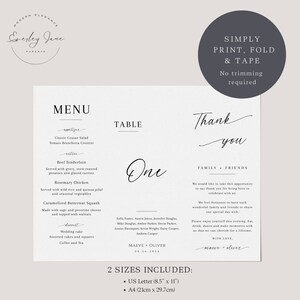 Wedding Triangle Table Number Template, Modern Trifold Table Menu ...