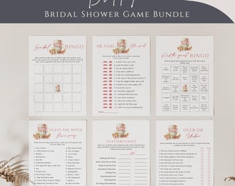 Tea Party Bridal Shower Game Bundle, Bridal Shower Games, Printable Games Bundle, High Tea Wedding Shower Game Bundle, Editable - EJ16
