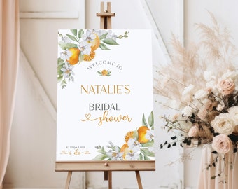 Citrus Bridal Shower Welcome Sign, Main Squeeze Bridal Shower, Printable Welcome Poster, Orange Themed Wedding Shower, Sign Template - EJ35