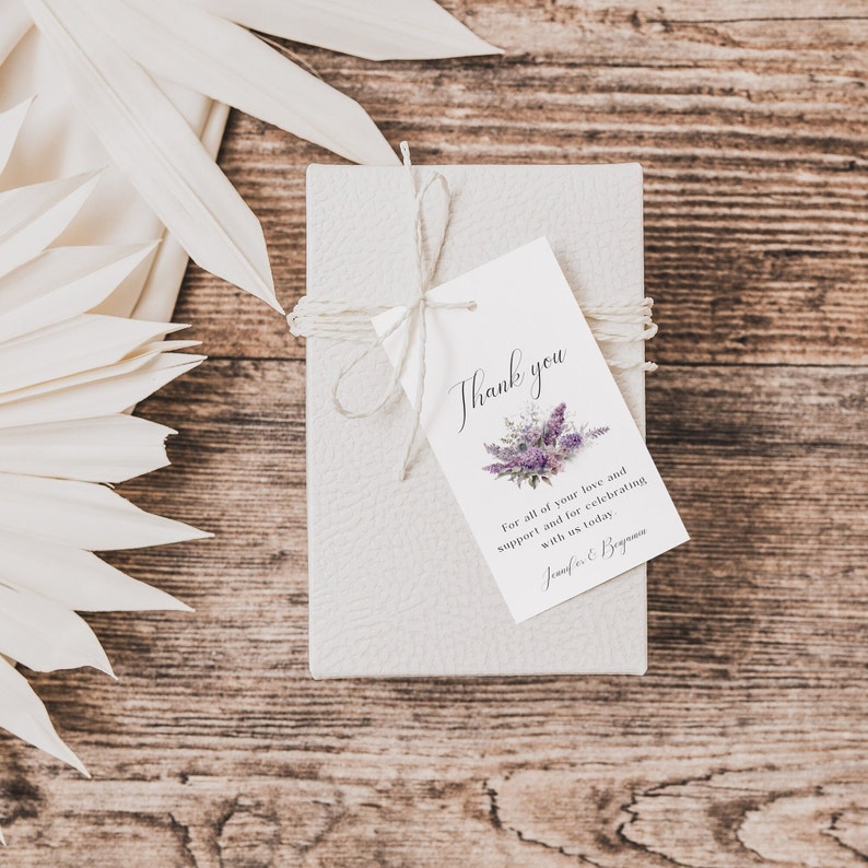 Wedding Favor Tag Template Lilac Wedding Favor Tag Printable - Etsy