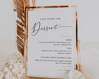 Minimalist Wedding Dessert Sign Template, Wedding Dessert Table Sign, Printable Dessert Menu Sign, Editable Template - EJ03