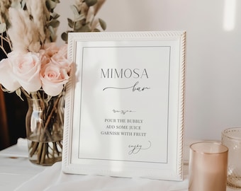 Insegna minimalista per bar Mimosa, insegna per bar Mimosa per addio al nubilato, insegna per bar Mimosa, modello per insegna per bar Mimosa per matrimonio, insegna Mimosa modificabile - EJ08