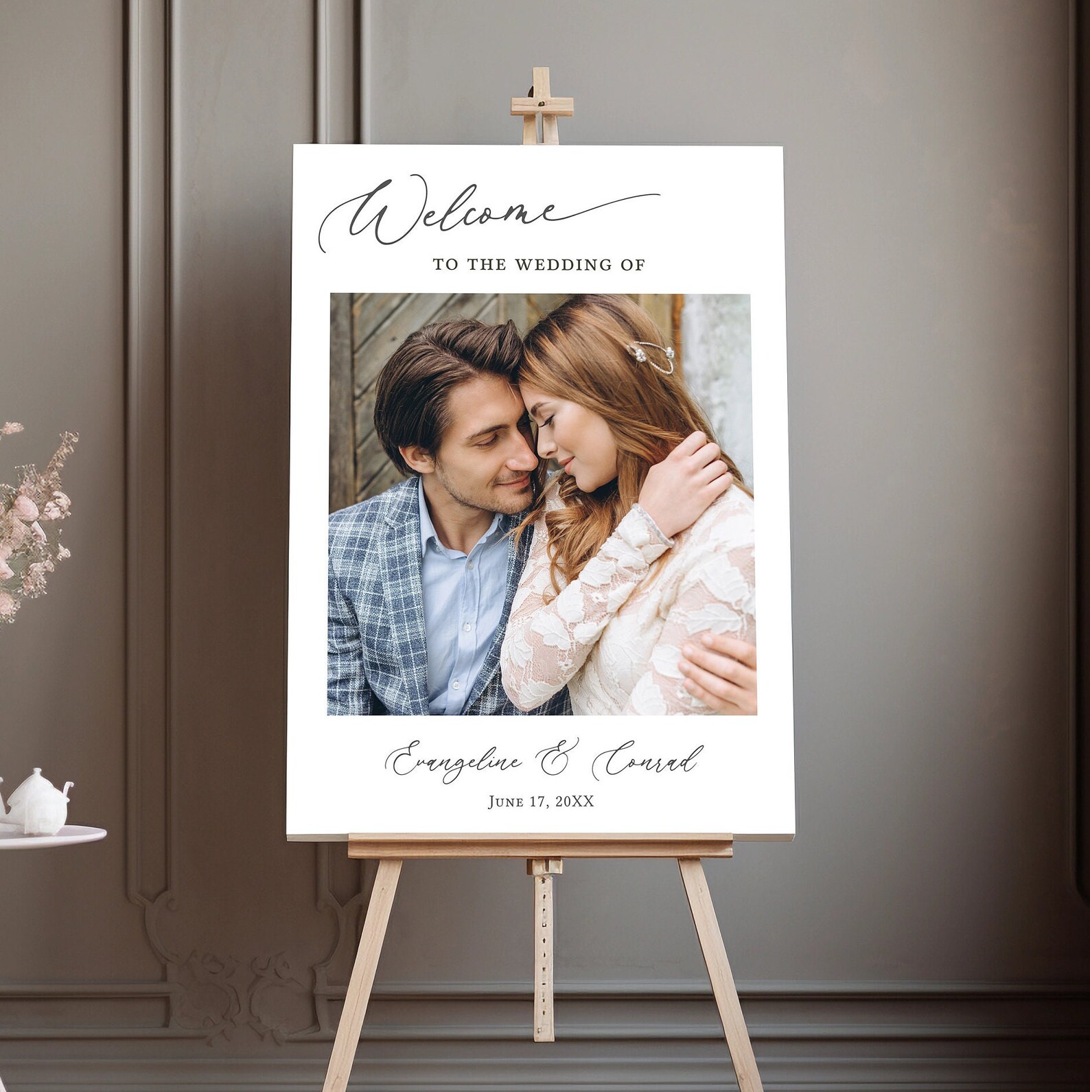 Photo Wedding Welcome Sign, Wedding Welcome Sign Template With Photo ...