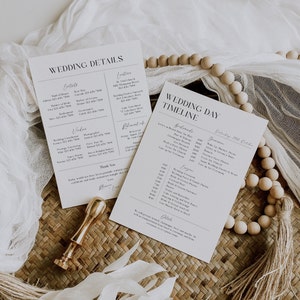 Wedding Day Timeline Template, Wedding Party Timeline, Printable Wedding Schedule, Bridal Party Timeline, Editable, Wedding Itinerary - EJ07
