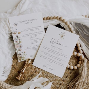 Card Diy Heart Wedding Welcome Simple Letter Fully Note Itinerary Bag Hotel, Template, Designer Online