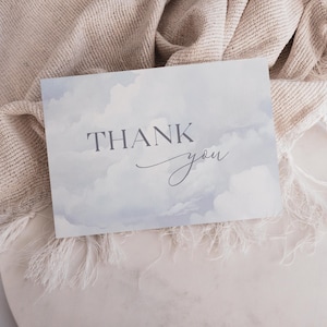 Cloud Nine Thank You Card, Bridal Shower Thank you Template, Bride of Cloud Nine Bridal Shower, Printable Thank You, Editable - EJ24