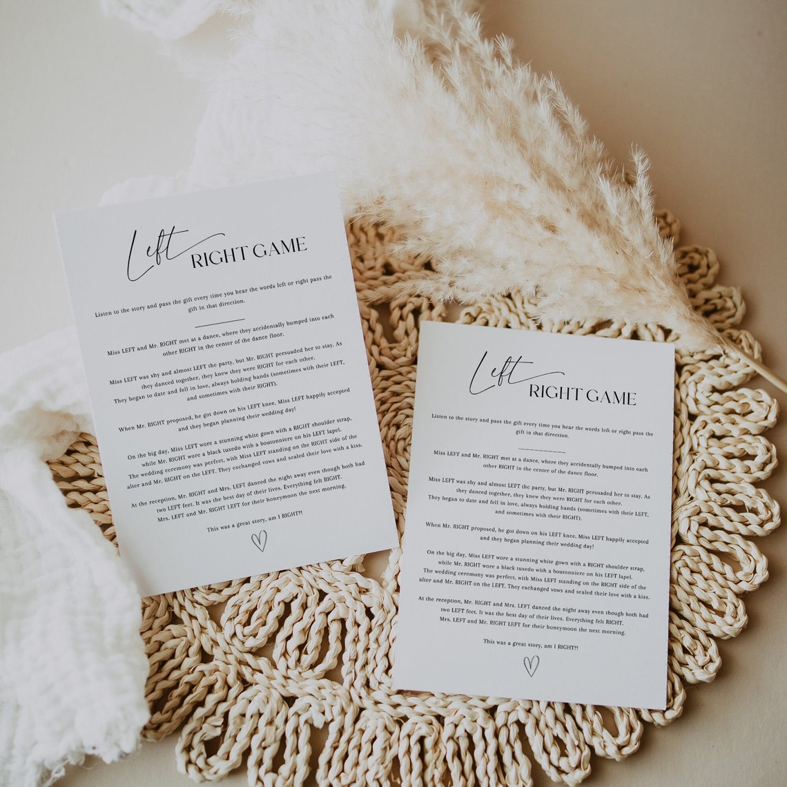 Left Right Bridal Shower Game, Minimalist Bridal Shower Game, Bridal Pass the Prize Game ...