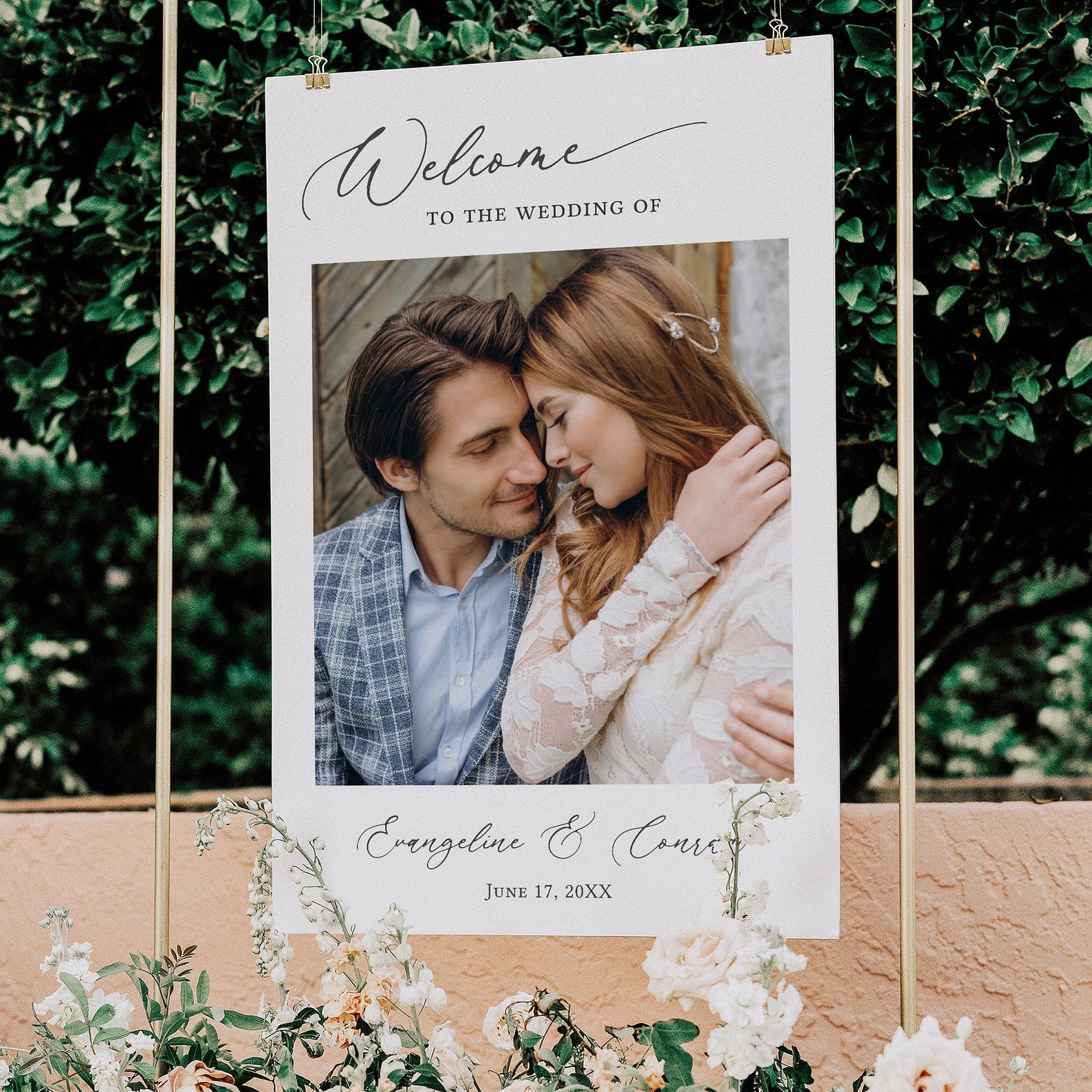 Photo Wedding Welcome Sign, Wedding Welcome Sign Template With Photo ...