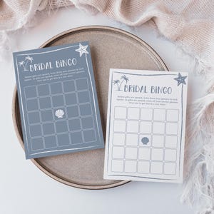 Plantilla de juego de bingo para novias, juego de despedida de soltera en la costa, regalo de bingo para despedida de soltera Last Toast on the Coast, tarjeta de juego de bingo imprimible - EJ36