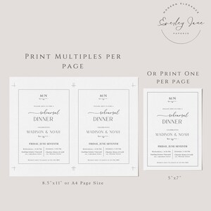 Rehearsal Dinner Invitation Monogram, Classic Wedding Rehearsal Dinner Invite, Editable Rehearsal Dinner Invite, Printable Invitation - EJ08 image 5