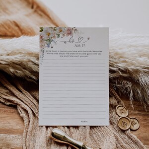 Who Am I Bridal Shower Game, Bee Bridal Shower Game, Bride to Bee Shower, Memory with the Bride, Printable Game, Editable Template - EJ16