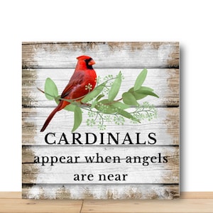 Cardinal’s are here when angels appear wreath sign, Cardinal sign for wreath, Desert Wreath Signs