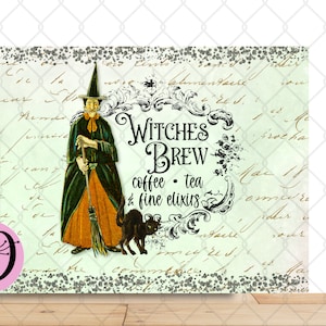 Halloween Wreath Sign, Witches Brew Halloween Rectangle Metal Sign, Sign For Wreath, Halloween Wreath Attachments