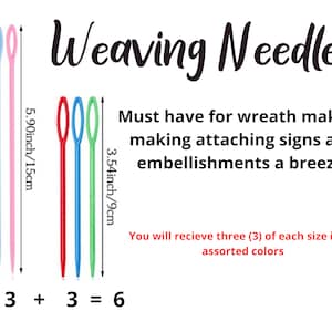 Weaving Needle, Darning Needle, Plastic Wreath Needle, Tapestry Needle, Craft Supplies