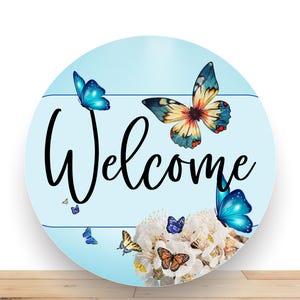 Butterfly Wreath Sign, Welcome Round Metal Wreath Sign, Sign For Wreath, Desert Wreath Signs