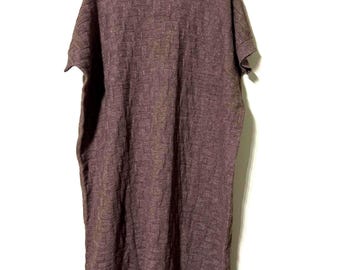 100% Yak Wool Long Sleeve oversized Midi Dress – Brown – Bust 144cm / 56.5” Length 114cm / 45” – One Size